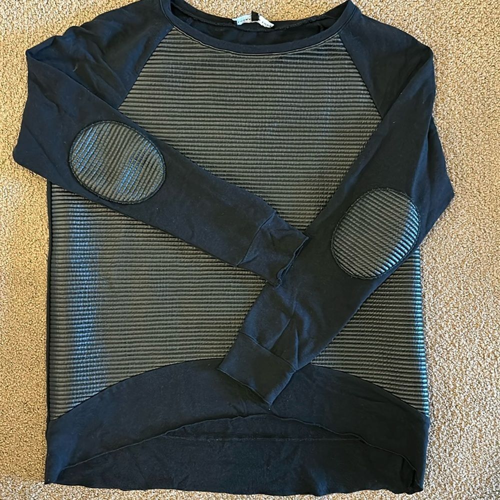 Generation Love Black on Black Textured Long Sleeve Top - Size L